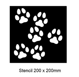 Stencil Paw prints ,200 x 200mm ,